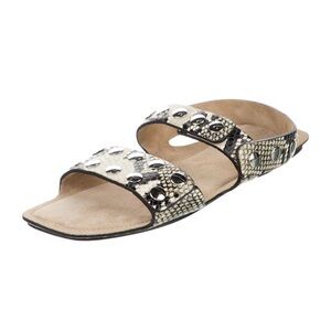 KHAITE Black and Cream Embellished Sandals